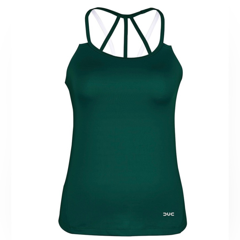 Duc Sport Chic Strappy Tennis Top Forrest Green size Large (NWT)